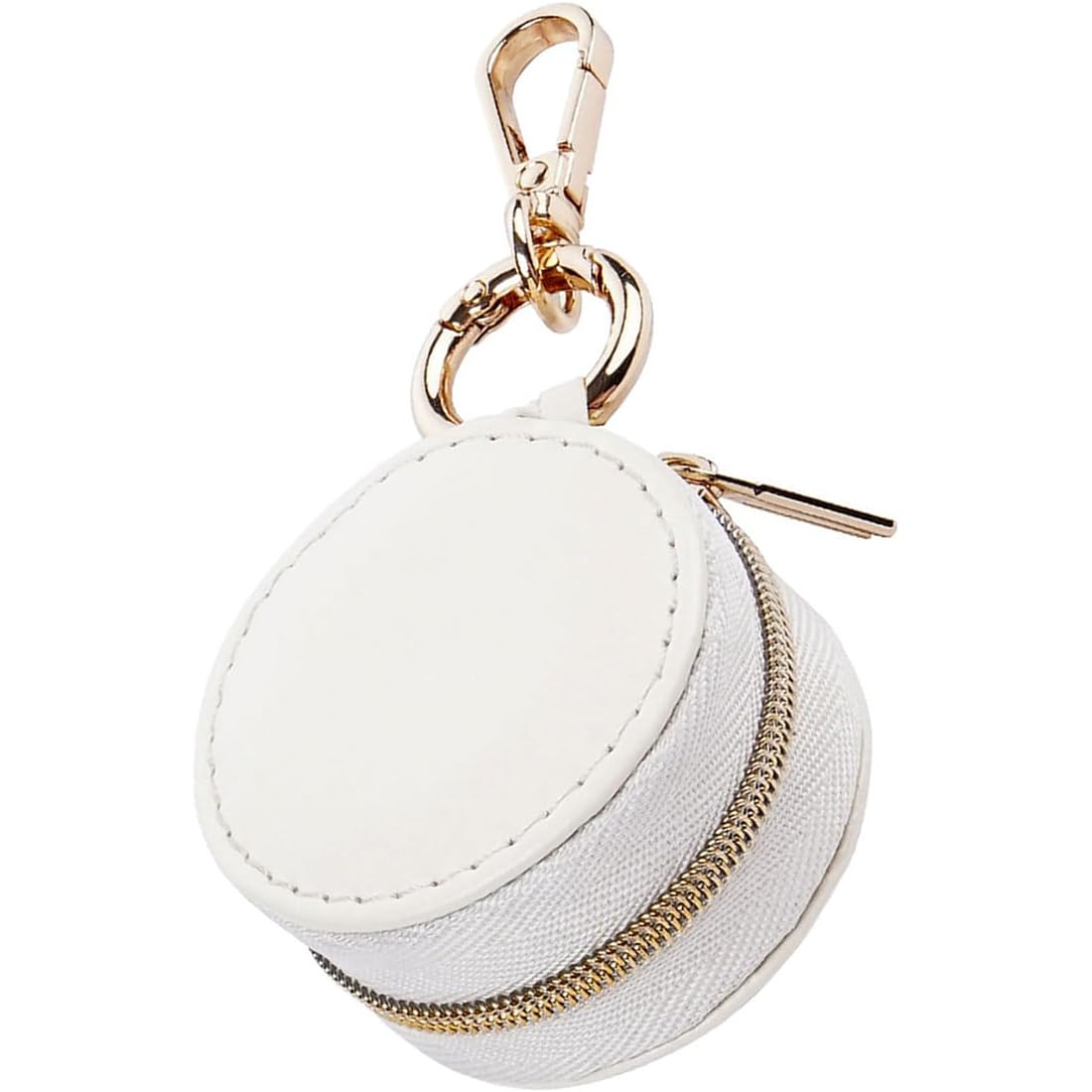 BWTRQ Jewelry Ring Holder Keychain - Portable Travel Sports Ring Keeper Case - Mini Small Versatile Carrying Display Storage Organizer Box With Key Chain (White)