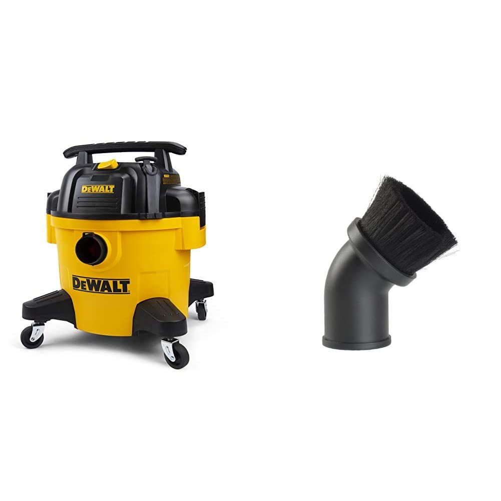 DEWALT DXV06P 6 Gallon Wet/Dry Vac + WORKSHOP WS17801A Vacuum Brush Attachment