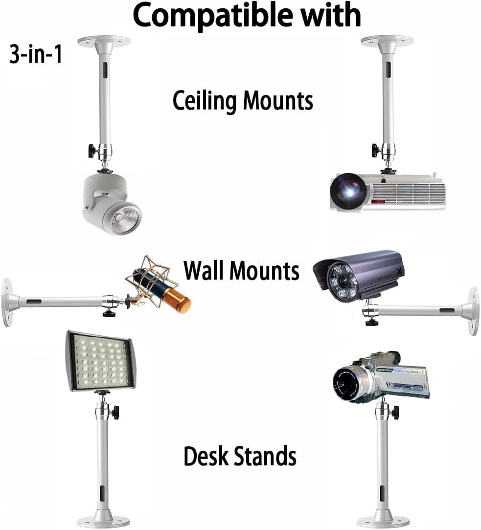 2-Be-Best 22cm 8.66in 11LBS 5KG Projector Ceiling Mount, Gray / Projector Wall Mount / Load Mount for Mini Projectors