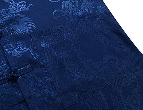 wecotton Tang Suit Men Hanfu Chinese Traditional Clothes Kung Fu Shirt Uniform Long Sleeved Coat Tops and Pants