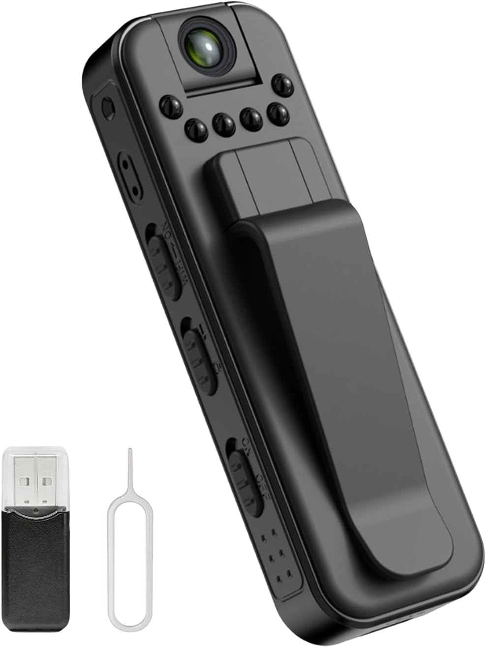 Ahheyie 1080P 180 Mini Body Camera with Night Vision, Visible Wearable Back Clip Bodycam, Rotatable Lens Portable
