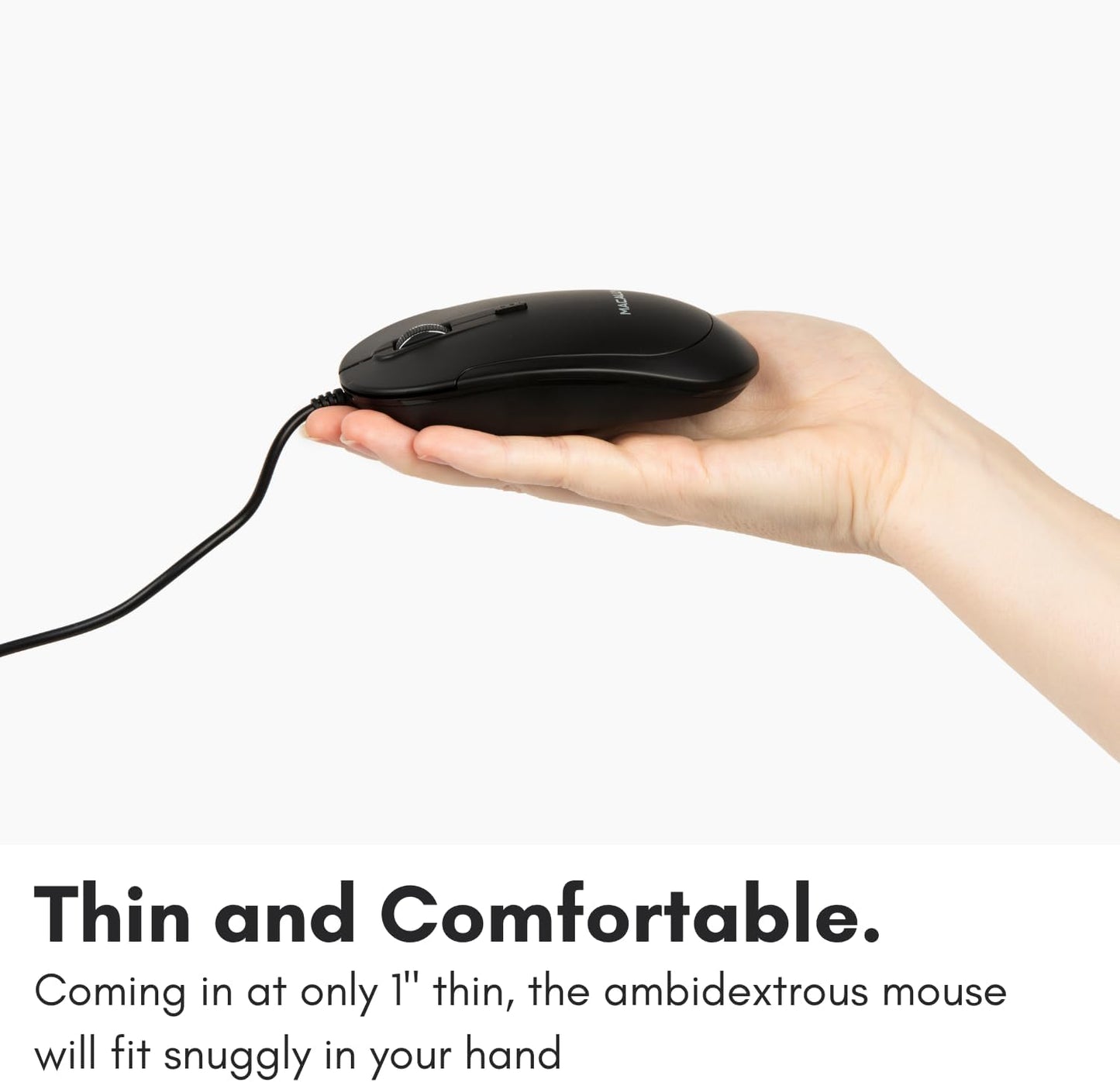 Macally 4 Wired USB C Mouse for Mac and PC - Slim, Quiet, and Reliable - DPI Mode Type C for Laptop, MacBook Pro/Air