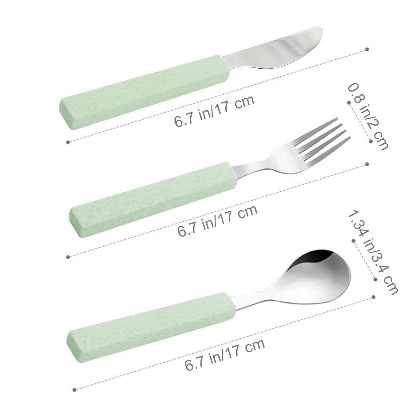 VANRA 3-Piece Children Utensils Set 18/10 Stainless Steel Child Flatware Set Silverware Knife Spoon Fork Set with Travel Case for Kids Lunch Box