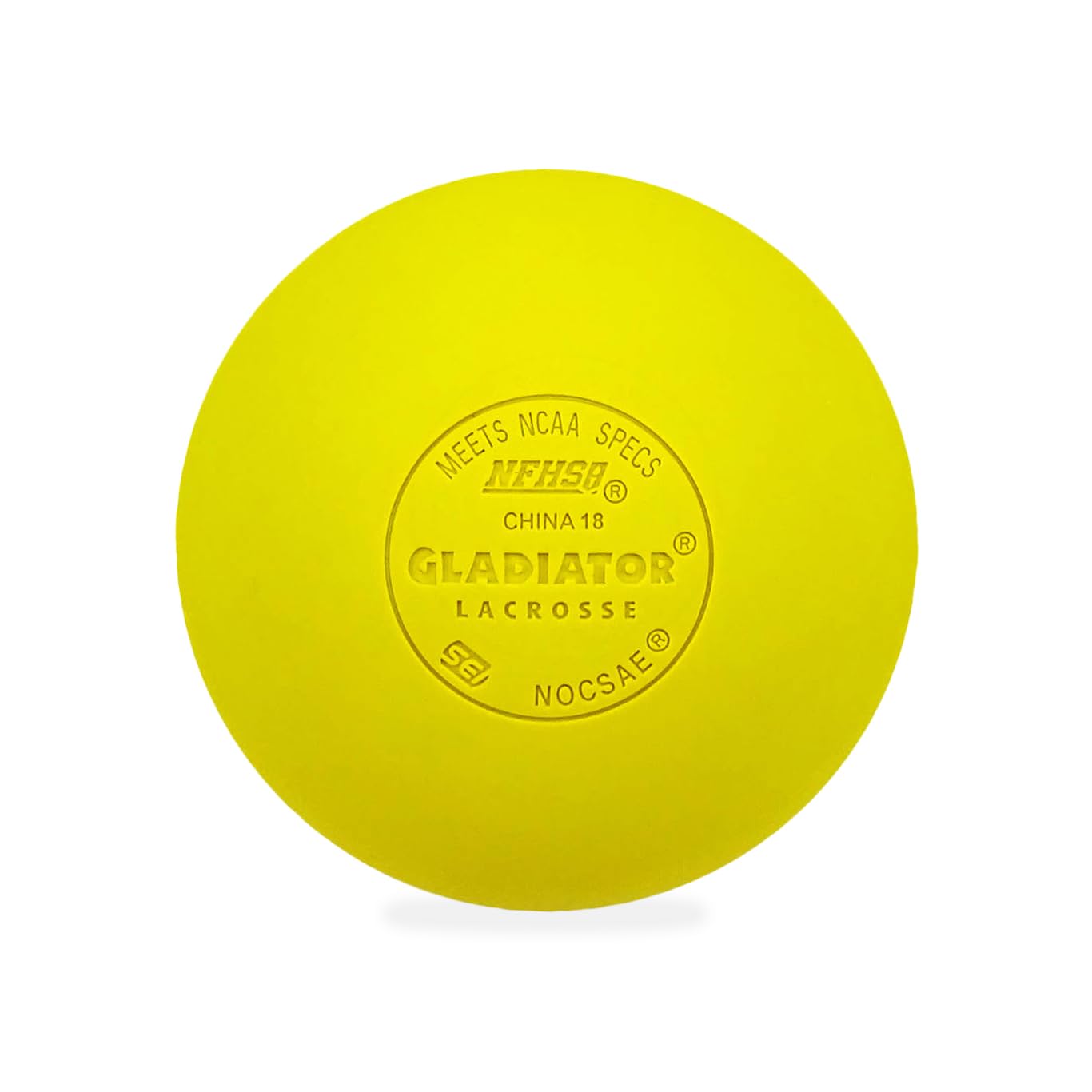 Gladiator Lacrosse® Single Official Lacrosse Ball – Yellow – Meets NOCSAE Standards, SEI Certified