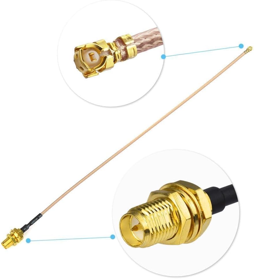 BINGFU 2.4GHz 5GHz 5.8GHz 8dBi 20cm 8 inch RG178 4-Pack Dual Band WiFi RP-SMA Male Antenna Cable for WiFi Router