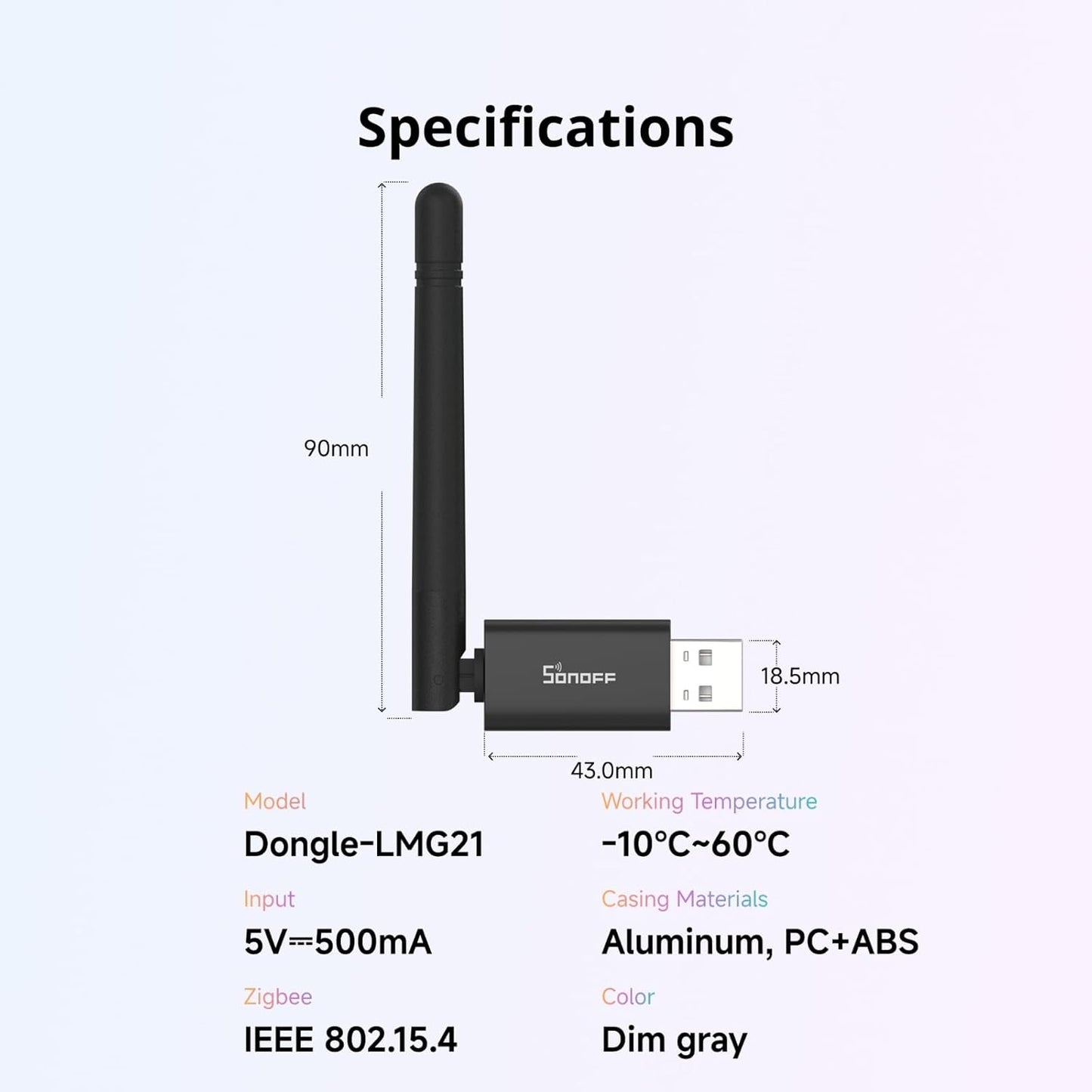 SONOFF 3.0 (EFR32MG21) Zigbee2MQTT Zigbee & Thread Dongle Lite | USB Stick Coordinator for Home Assistant & | Compact
