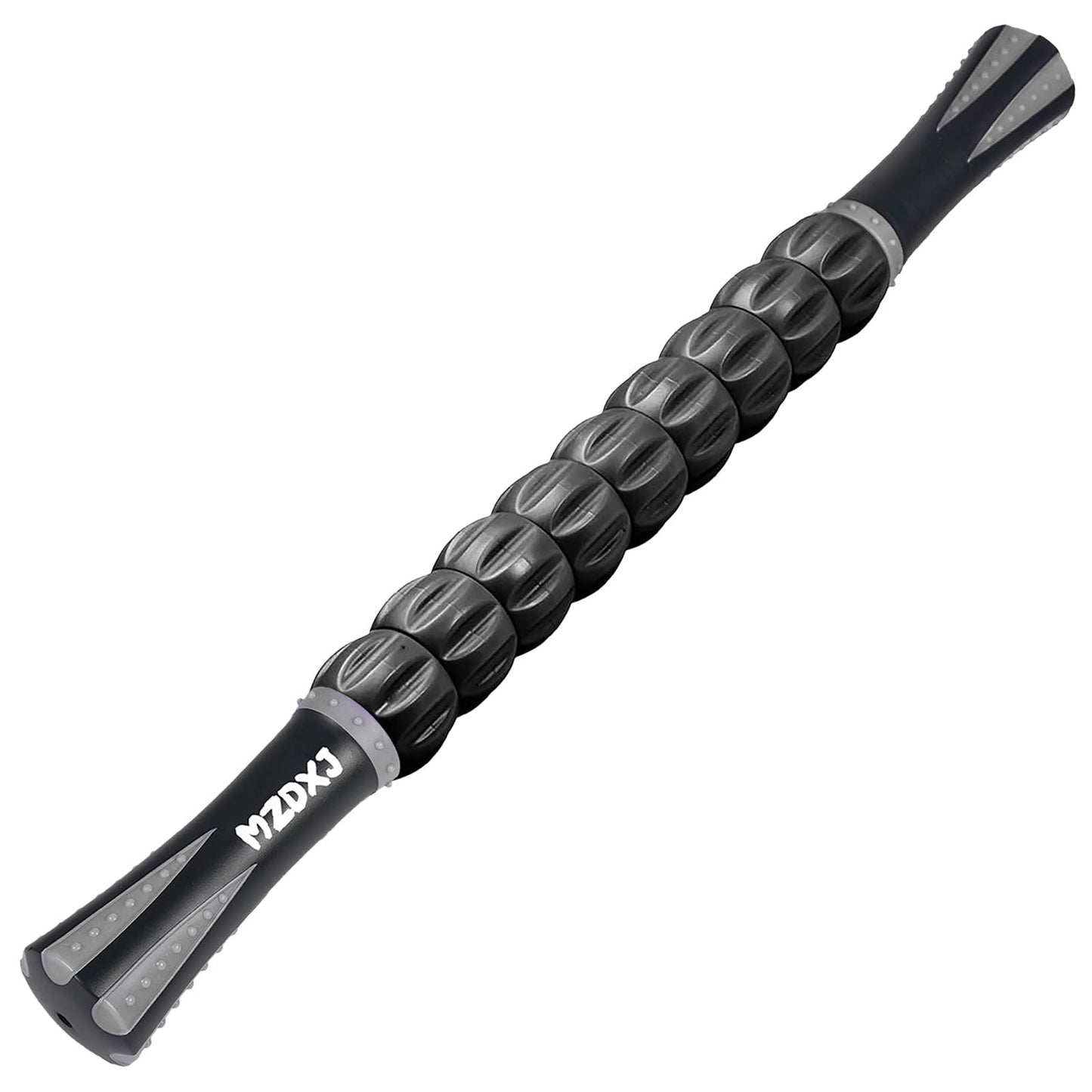 MZDXJ Muscle Roller Massage Roller Stick- Deep Tissue Fascia Blaster for Myofascial Pain Relief, Lymphatic Drainage & Body Sculpting, Handheld Physical Therapy & Recovery Tool (Gray black-18 inch)