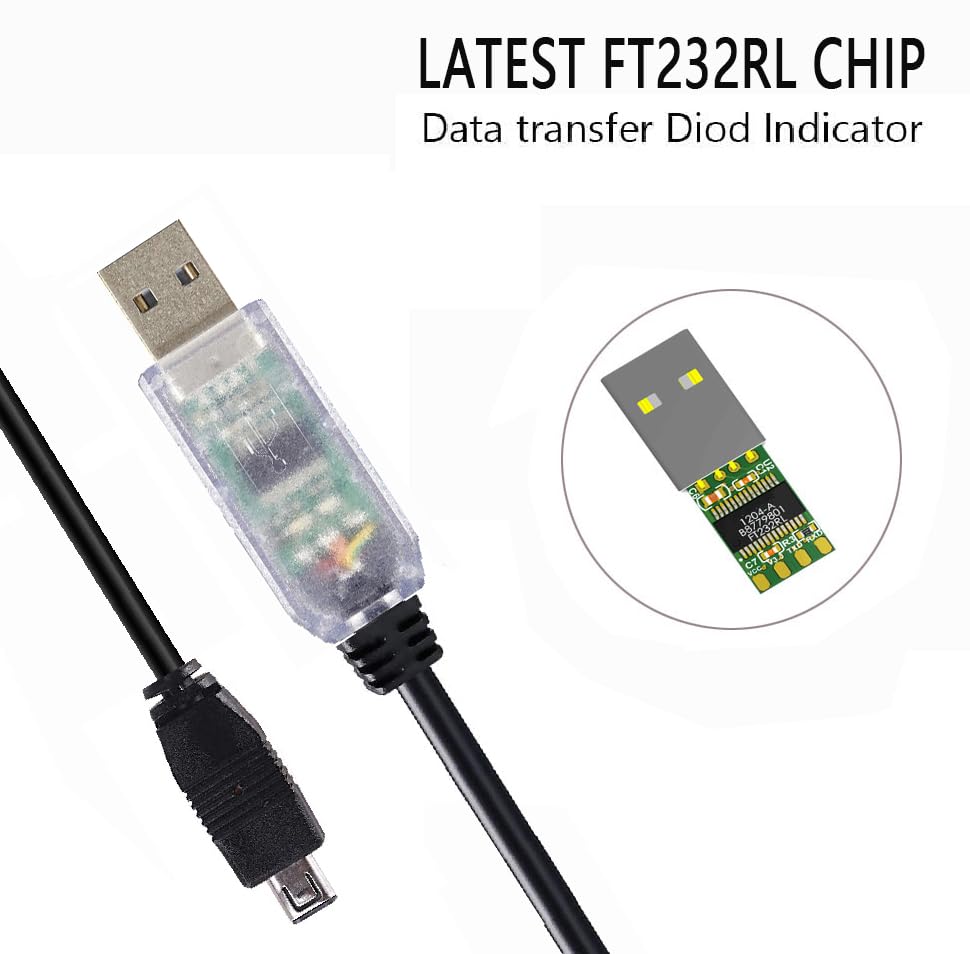 Feanteek Programming USB-1 BC250D BC296D UBC3300XLT BC246T BR330T BCD396T BC346XT (1.8M) USB Cable for Uniden Scanner