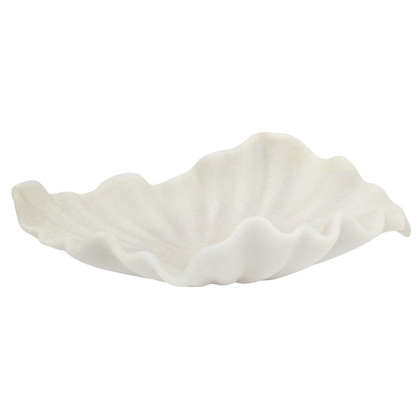 CSjihua Off White Large Decorative Bowl - 16” Fruit/Key/Purse Bowl for Home Decor - Coffee Table & Entryway Table Decor - Scalloped Ruffle Bowls - Unique Centerpiece Bowls(Big)