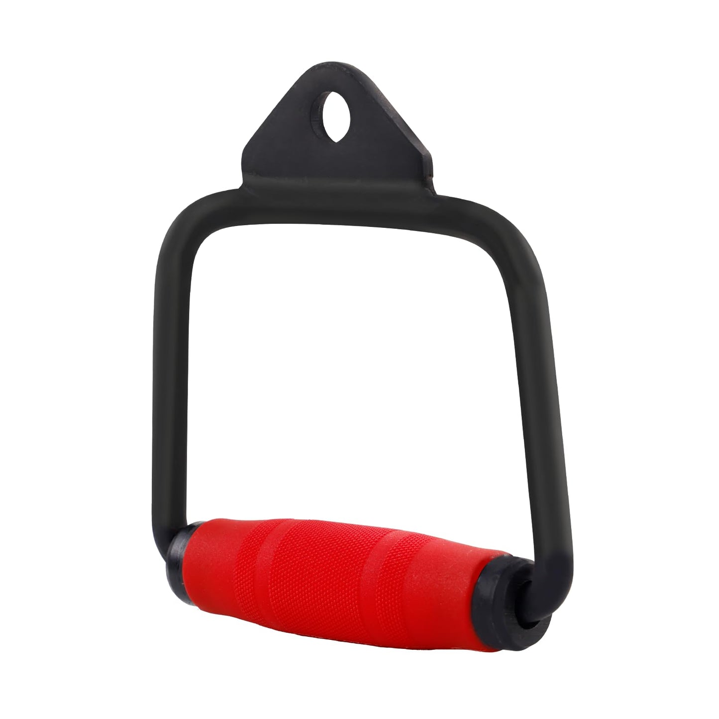 E.T.ENERGIC D Handle Bar with PU Grip, Environmentally Odorless, 360° Rotating LAT Pull Down Bar Cable Machine Attachment for Weight Workout Tricep Pull Down Attachment for Gym Home, Black+Red