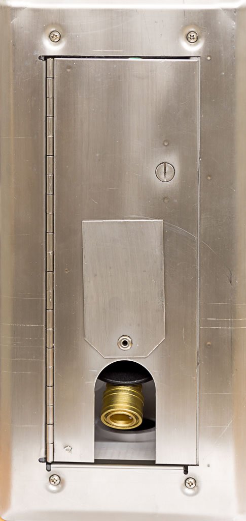 Burnaby Manufacturing Exterior Versatile Gas Plug, 1/2" NPT Inlet, 3/8" Quick Disconnect Otlet, Anodized Aluminum Black Door (Stainless Steel Door)