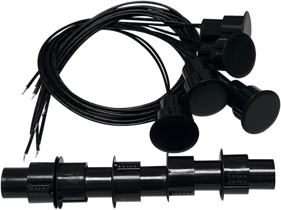 DSYBJR 5 Sets 3/4" Flush Mounted Door Magnetic Contacts Alarm Switch Sensor NC Type (Black)