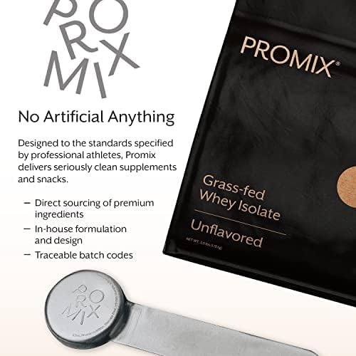 ProMix Nutrition Whey Protein Isolate Powder, Unflavored - Grass-Fed & 100% All Natural - ­Post Workout Fitness & Nutrition Shakes, Smoothies, Baking & Cooking Recipes - 2.5 Pound (Pack of 2)