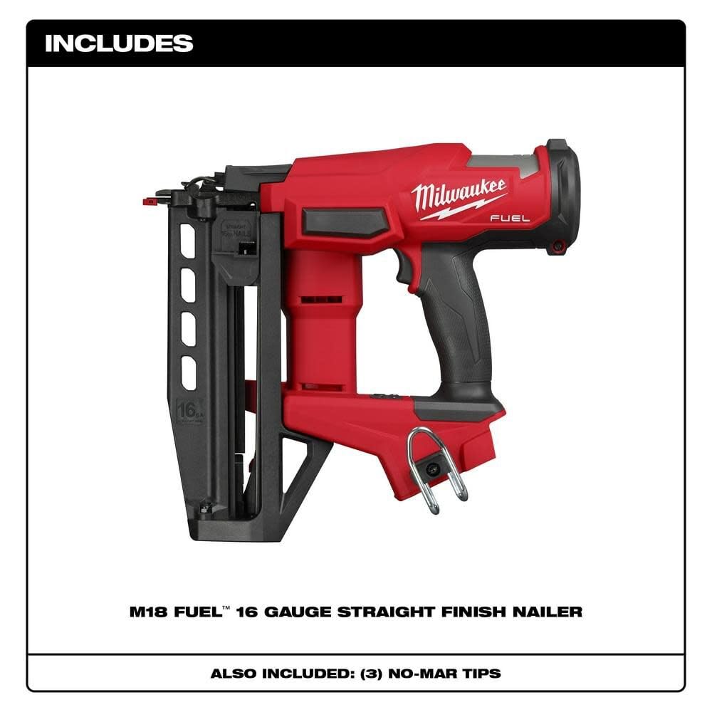 Milwaukee 3020-20 M18 Fuel 18-Volt Lithium-Ion Brushless Cordless Gen ll 16-Gauge Straight Finish Nailer (Tool Only)