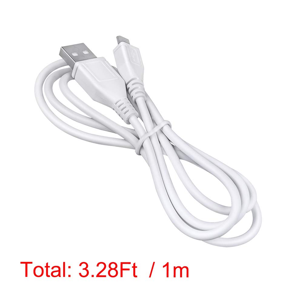 3.3ft S-100 ABLEGRID White Micro USB Power Charging Cord Cable Lead for Sound Oasis White Noise Machine & Speaker