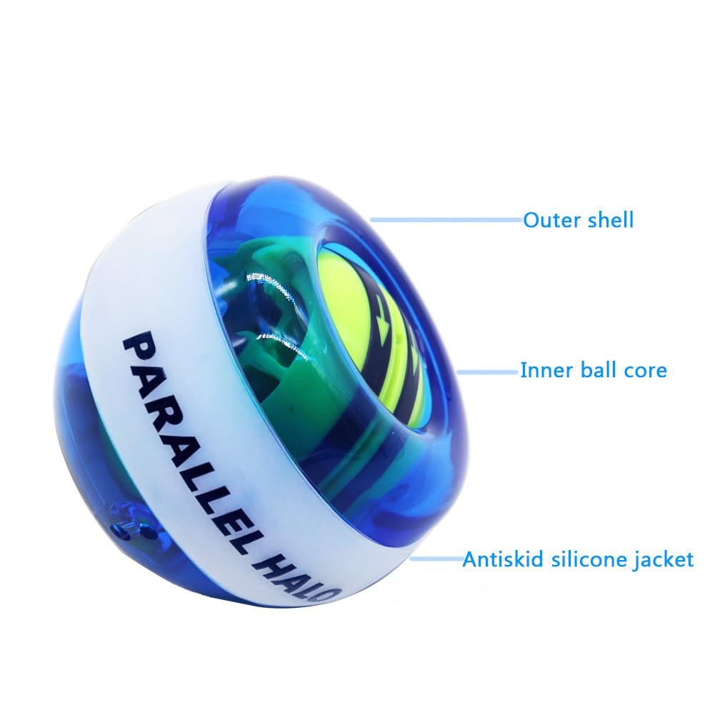 Parallel Halo Power Wrist Ball AUTO Start Gyro Ball with LED Lights Forearm Exerciser Wrist Strengthener for Strengthening Muscle and Bones