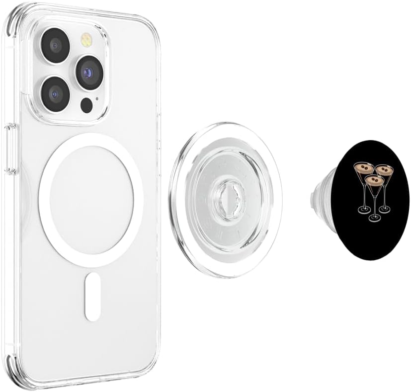 Cocktail Hour Studio Watercolor Cocktail Trio Minimal Bar Cart Aesthetic PopSockets PopGrip for MagSafe