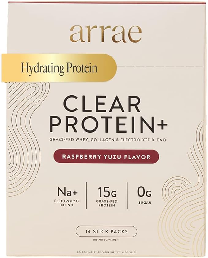 Arrae Clear Protein ??Natural Protein Supplement, Smooth Texture, Easy to Mix, 14 Servings, Clean Formula with Electrolytes