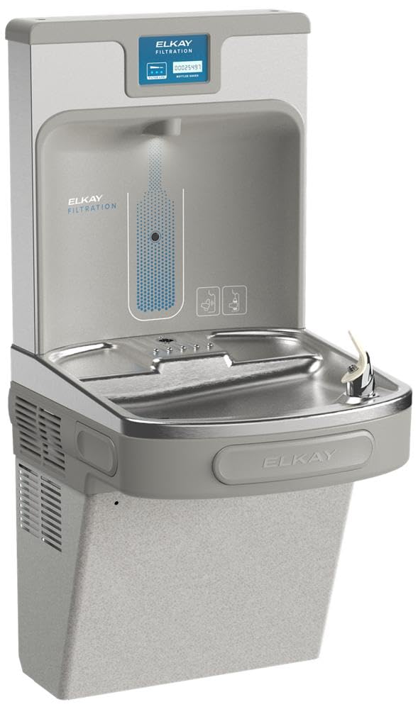 Elkay LZS8WSLK ezH2O Bottle Filling Station & Single ADA Cooler Filtered Refrigerated Light Gray