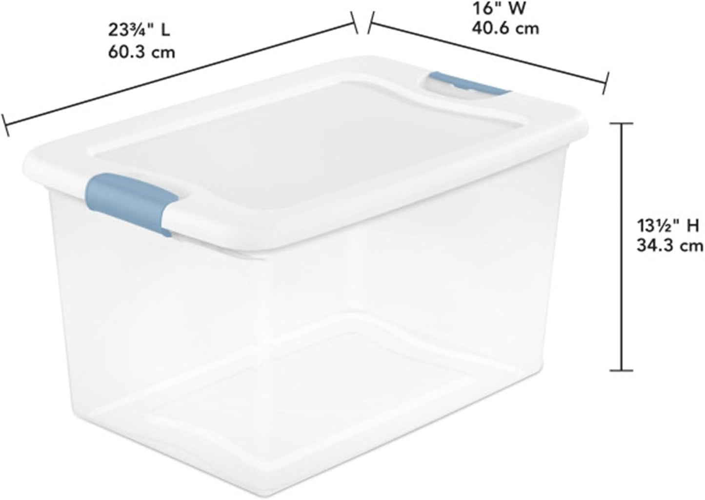 Sterilite 6-Pack Latching Storage Bins - Heavy-Duty 64 Quart Clear Plastic Containers for Organizing