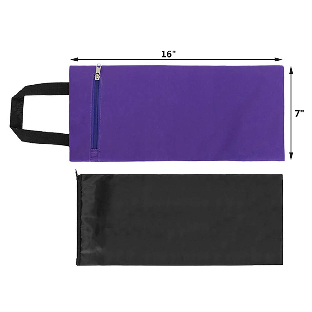 TOPTIE 2 Pack Yoga Sandbag Weighted Bag for Fitness Yoga Bolster, Black Unfilled Sandbag 16 x 7 Inch