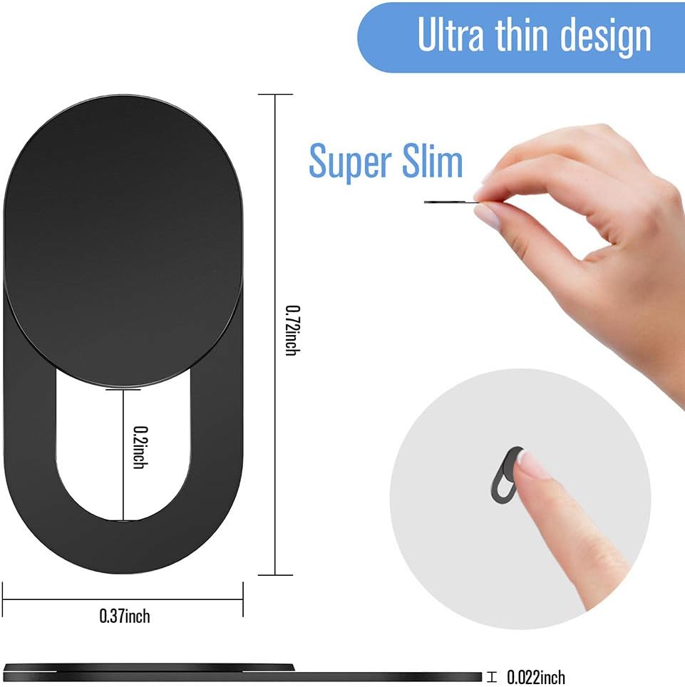 Toojcc [6 Pack]Ultra-Thin 6/7/8 Plus.0.022in Webcam Cover Slide, - Web Camera Cover for Laptops, PC,Computer and Apple