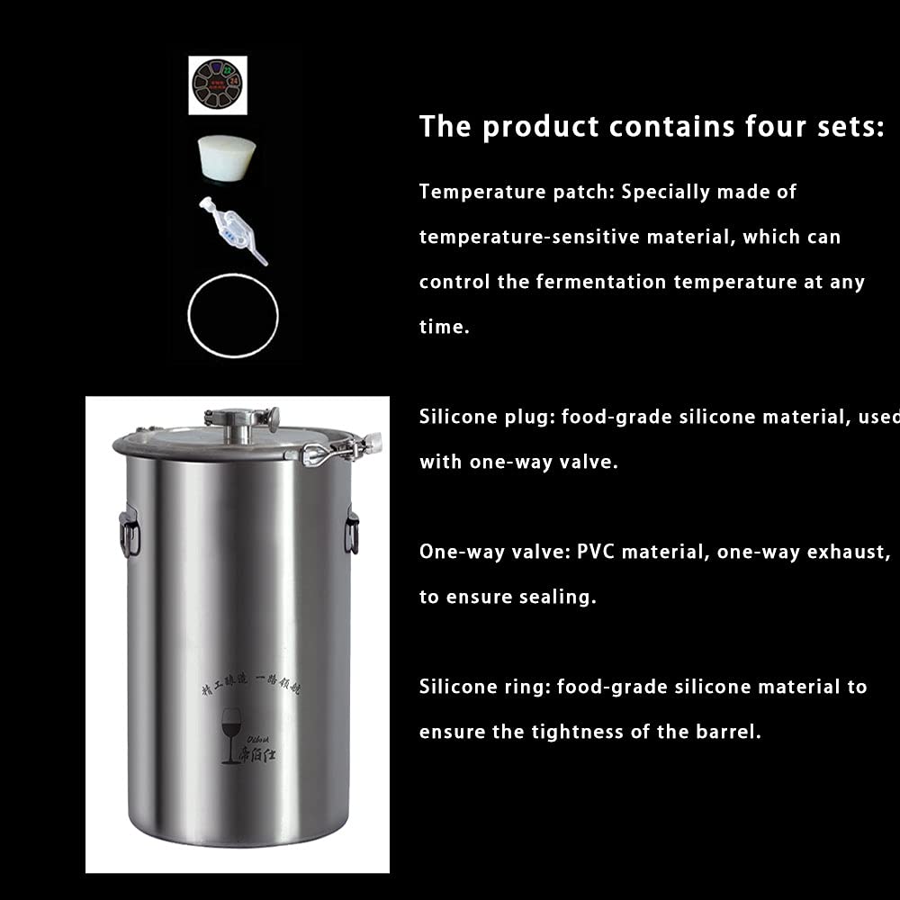 60L 304/316 New stainless steel fermentation barrel wine barrel fermenter self-brewed wine sealed barrel wine making equipment (316 without tap)
