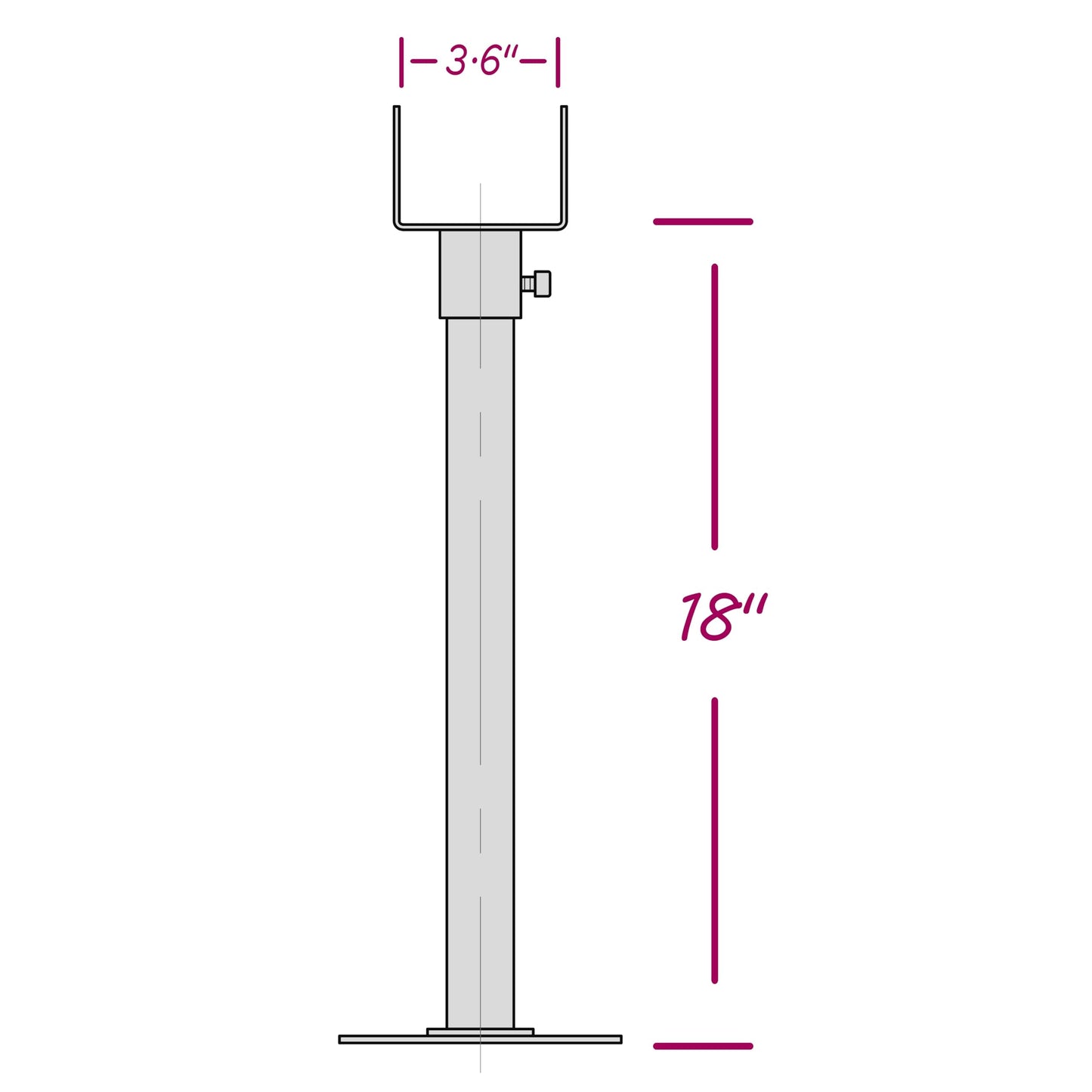 Mayset 2Pack 3.6" Saddle Stainless Steel Roof Riser for Patio Pergola, 18-1/4 Inches High, Black Finish