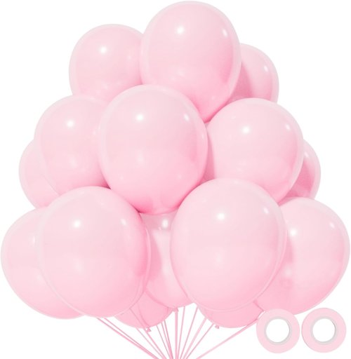 Light Pink Balloons by [Brand Name] - 12 Inch Latex Balloons for Birthday Parties & Baby Showers | 110 Pack