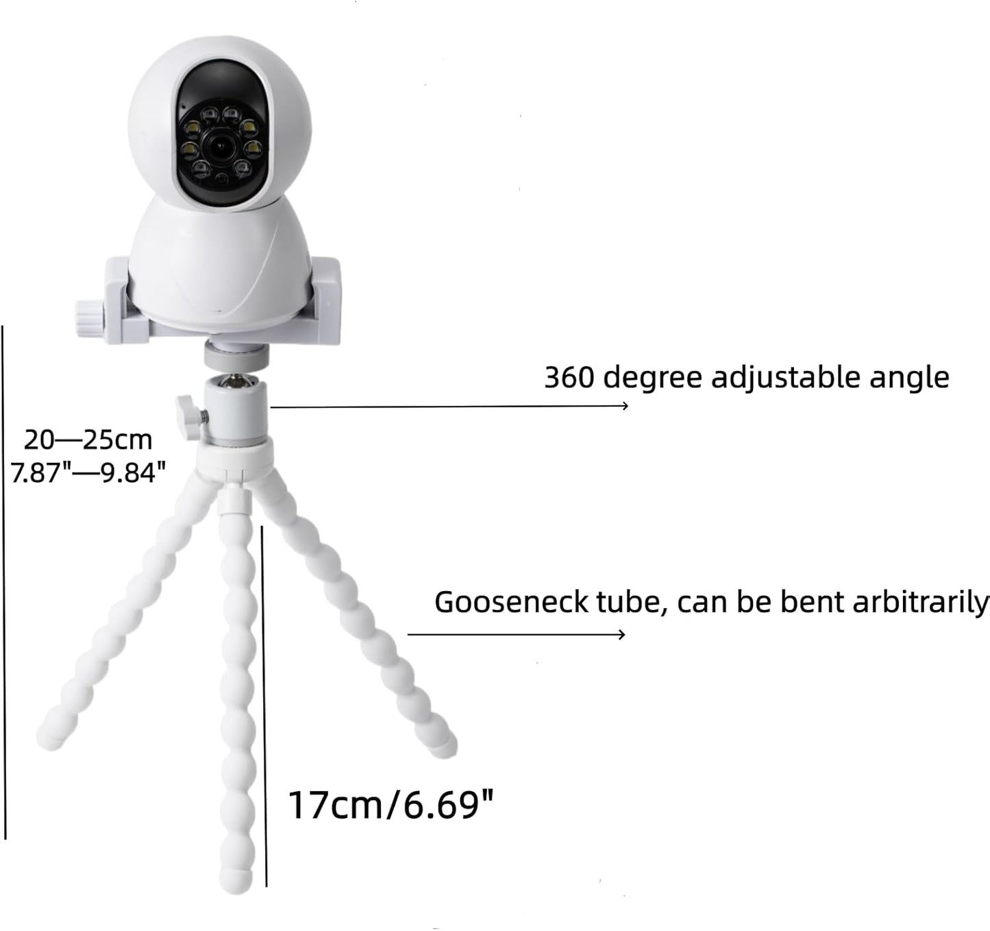 LamYHeng 2Pack Mount,360 1/4" No Drill Security Cameras Degree Rotating Swivel Mini Ball Head Mount ,Flexibl Wall Pole