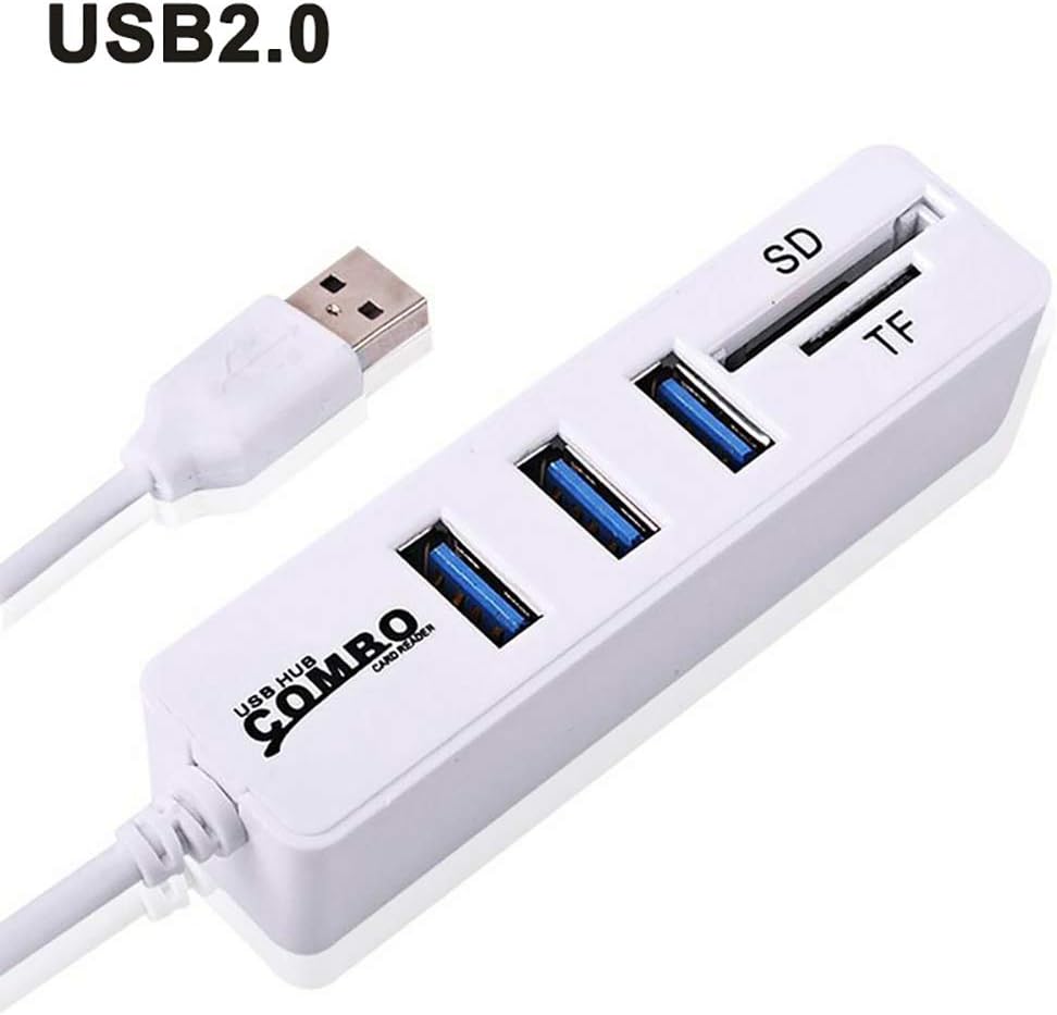 AkoMatial 3 2.0 Portable High Speed Multifunction Ports USB SD/TF Card Reader Hub Adapter Splitter Combo for Computer