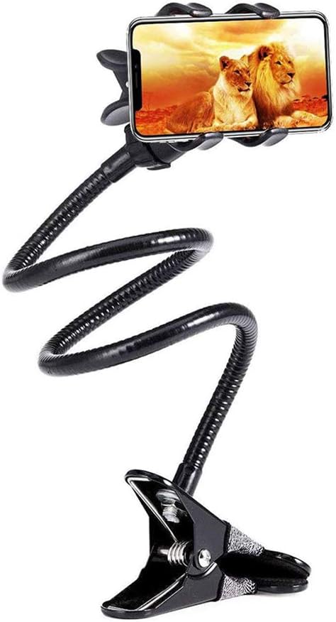shenruifa 1/4 Inch 360 Adjustable Gooseneck Webcam Stand Phone Holder with Universal Screws, Flexible Arm Desk Bed