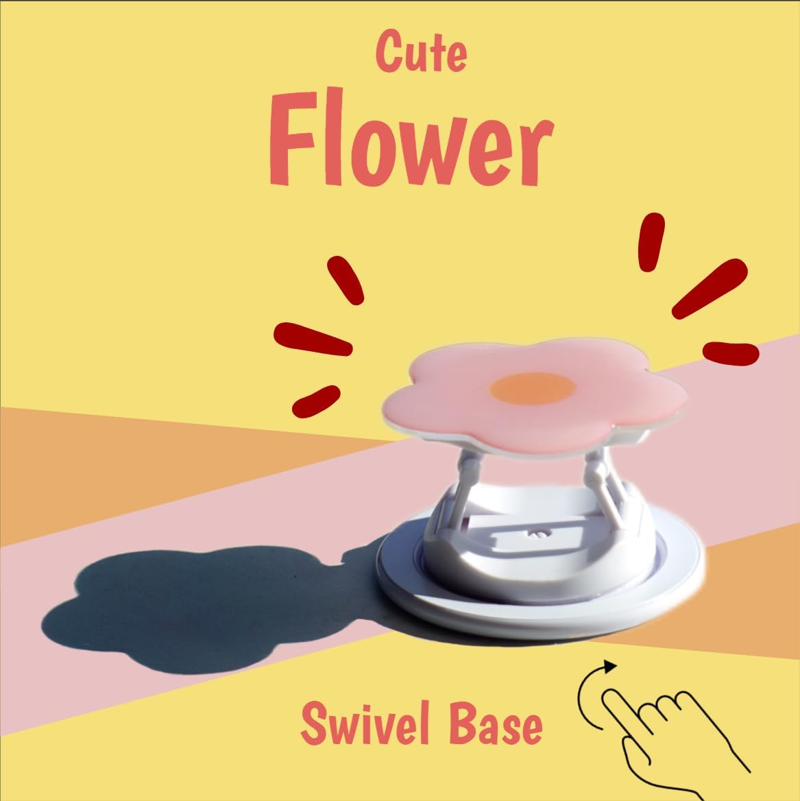 BAGDANTON Cute Flower Series Collapsible Design Phone Grip (Adhesive, Yellow)