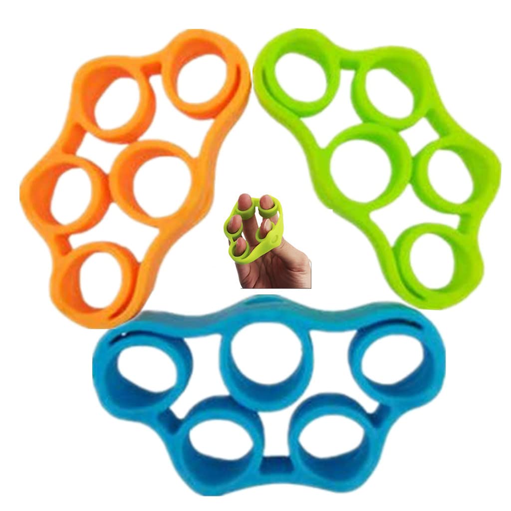 FMELAH 3pcs Finger Stretcher Exerciser, Hand Grip Strengthener, Hand Exerciser,Forearm Exerciser Trainer Silicone Rings for Muscle & Rehabilitation