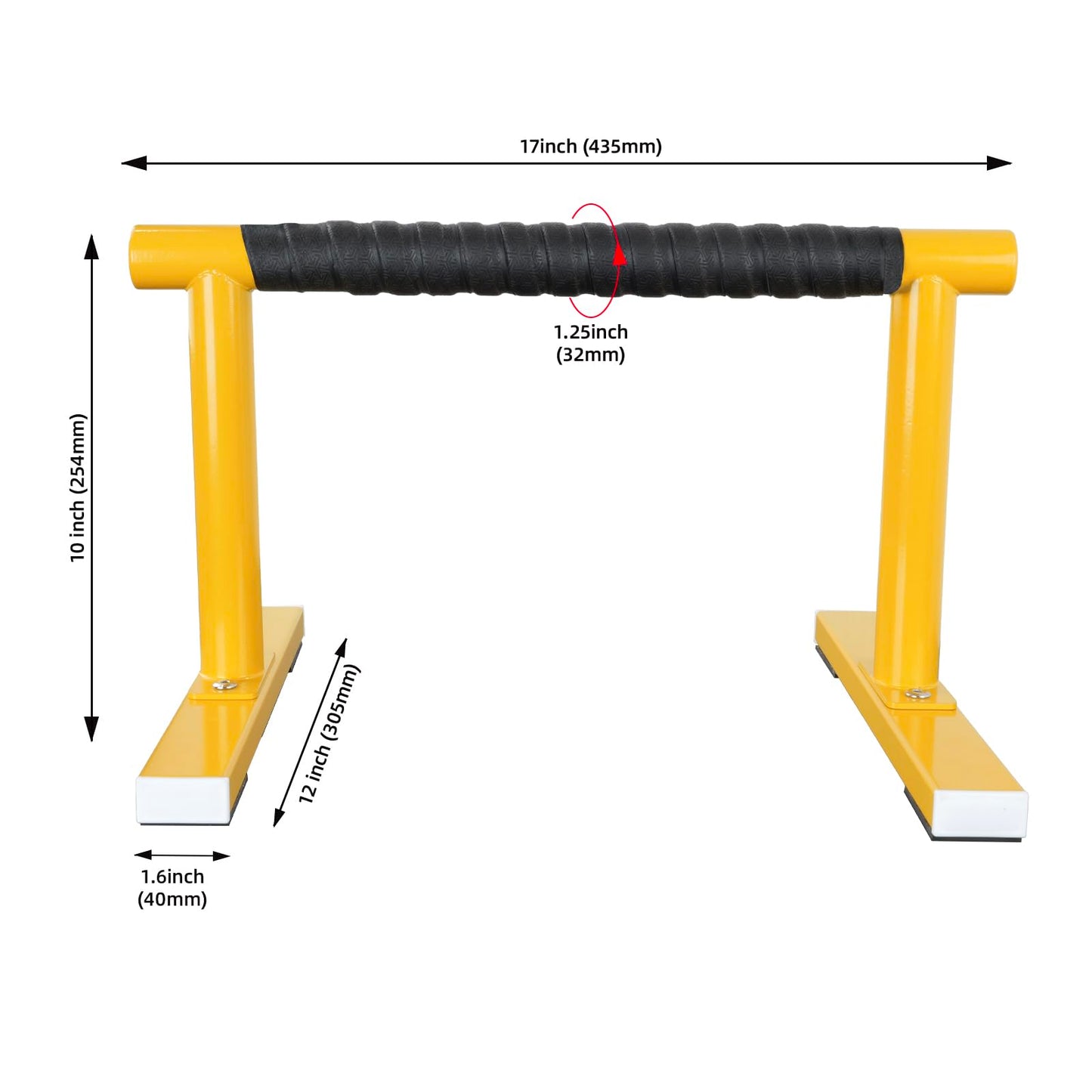 Purife 1 Pair Yellow Strength Training Parallettes Push Up Bars, Pushup Handles Calisthenics Equipment for Home Workout, Anti-slip Gymnastics Bars, Handstand & Dip Bar for Outdoor Exercise