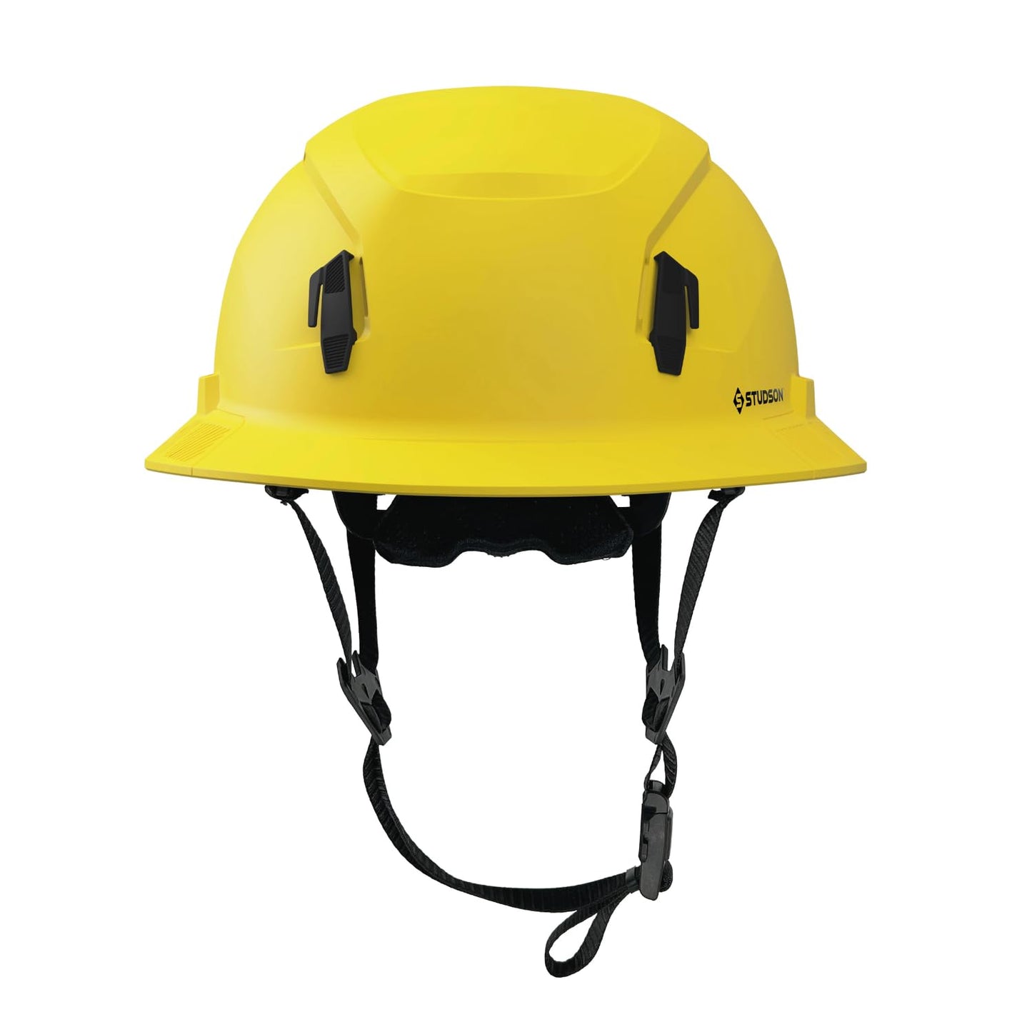 STUDSON SHK-1 Full Brim Safety Helmet: ANSI/ISEA Z89.1 Type II Compliant (R 2019), Lightweight & Breathable, NFC Emergency Contact Chip, One Size, Class C & E (Non-Vented, Safety Yellow)