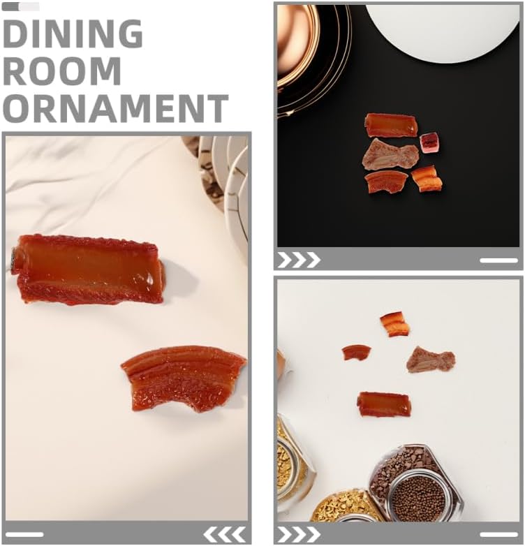 10Pcs Fake Meat Pork Ribs Artificial Food Props Lifelike Meat Fake Food for Kitchen Display Restaurant Cabinet