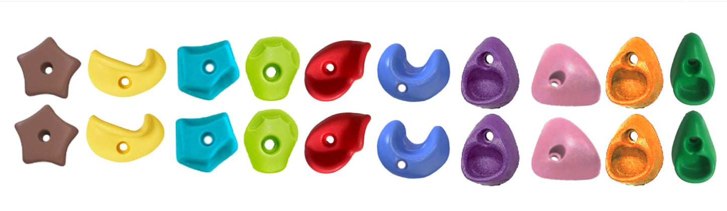 20PCS Kids Climbing Holds - Toddler Rock Climbing Toy Set with Hardware for Indoor/Outdoor Climbing Walls