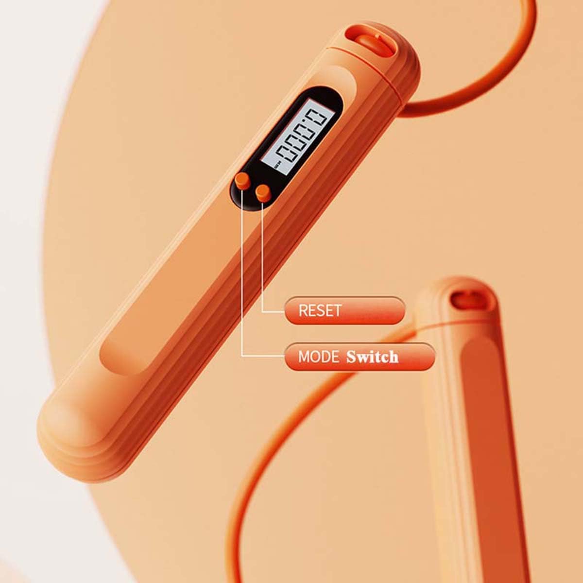 Cordless Jump Rope with Counter for Fitness - Adjustable Smart Skipping Rope For Men Women Kids Outdoor Speed Boxing Crossfit Workout Exercise Cardio (Orange)
