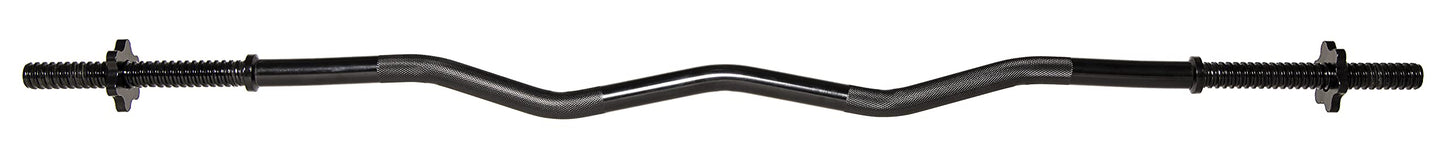 Signature Fitness Standard Olympic Super Curl Barbell Curl Bar Threaded Curl Bar, 48 inch, TH-CRUL-B
