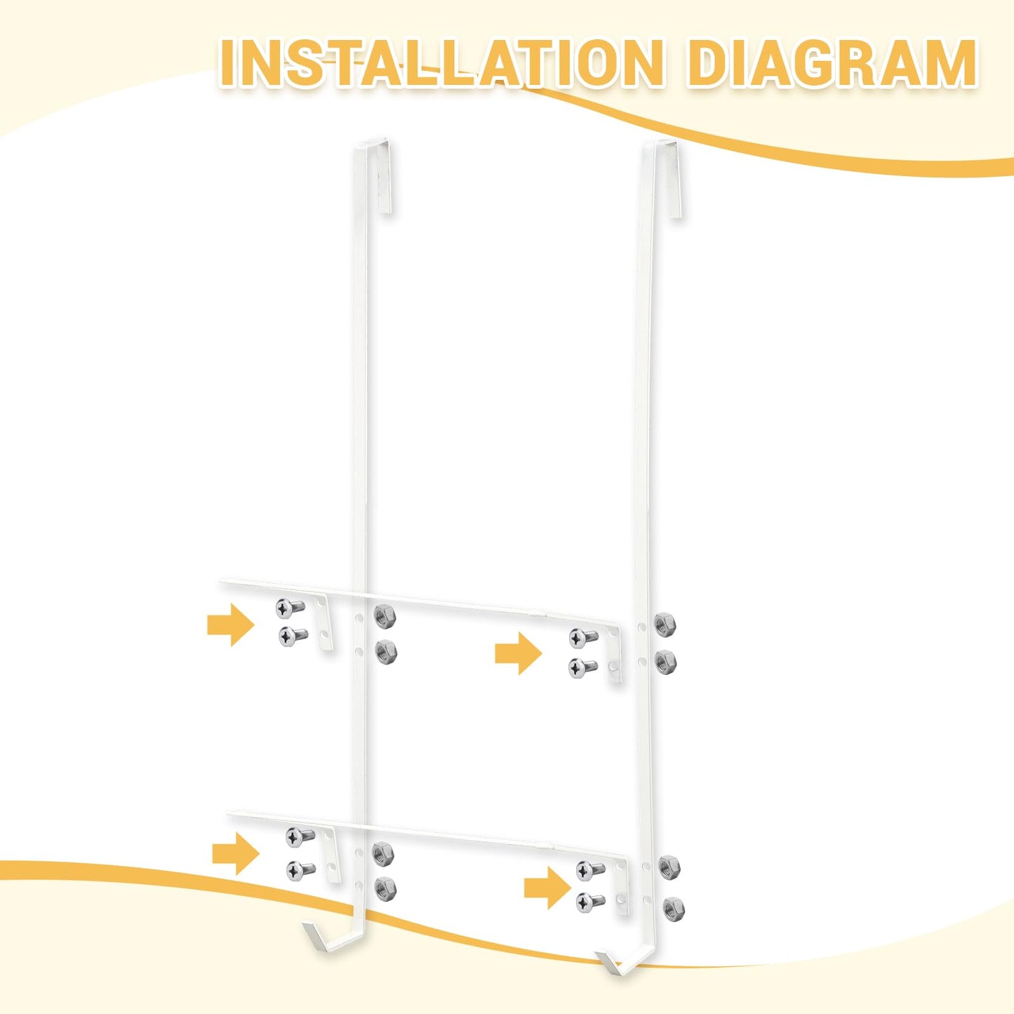 Zonon Over-the-Door Yoga Mat Holder Rack – 3 Tier Space‑Saving Mat & Foam Roller Organizer Iron Yoga-mat Organizer Rack Home Gym Storage with Metal Hooks for Foam Rollers & Home Gym Fitness