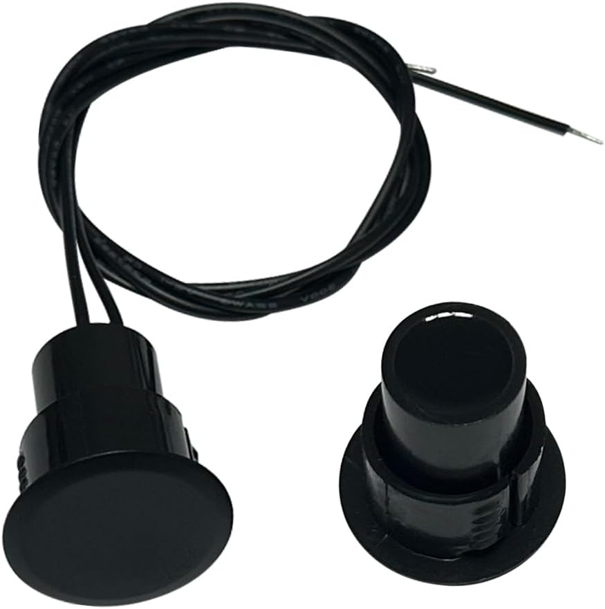 DSYBJR 5 Sets 3/4" Flush Mounted Door Magnetic Contacts Alarm Switch Sensor NC Type (Black)