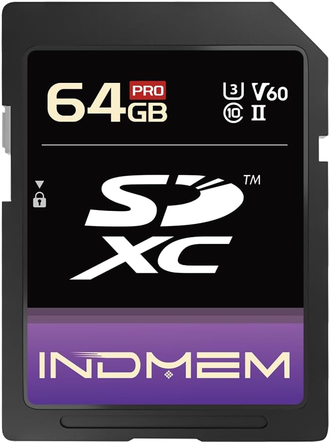 elecacc 64GB V60 U3 280MB/s, V60 4K/6K SD Card UHS-II SDXC Memory Card, High Speed Read up to Memory Cards