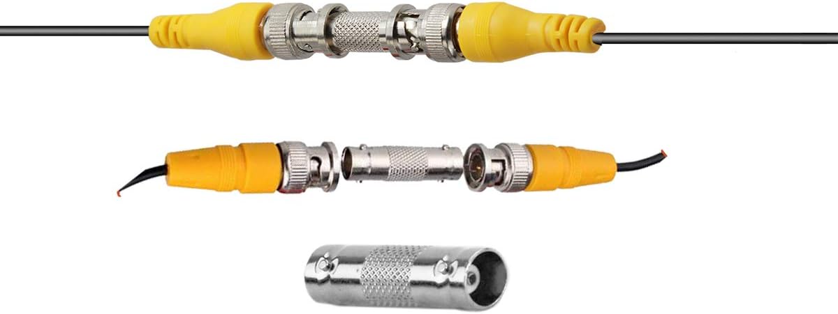 4 Pack 60Ft Bnc Video and Power Cables, All in One Extension Cables for CCTV Camera DVR Security Systems, Includes BNC