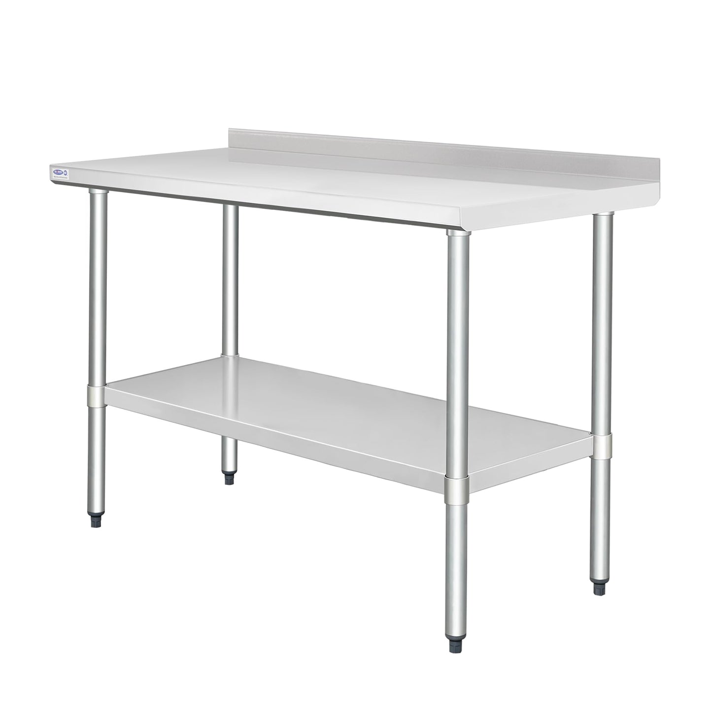 HARDURA Stainless Steel Table with Backsplash Metel Prep Table Commercial Kitchen Workbench 24x60 Inches NSF