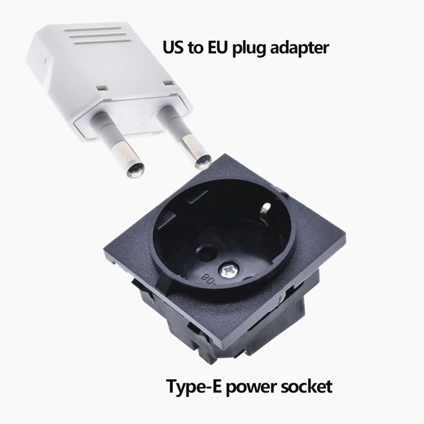 ALINNA 3 Pack 250V GRLRCR Europe Travel Plug Adapter, US to EU Plug Adapters Type C, Power Converter for US America