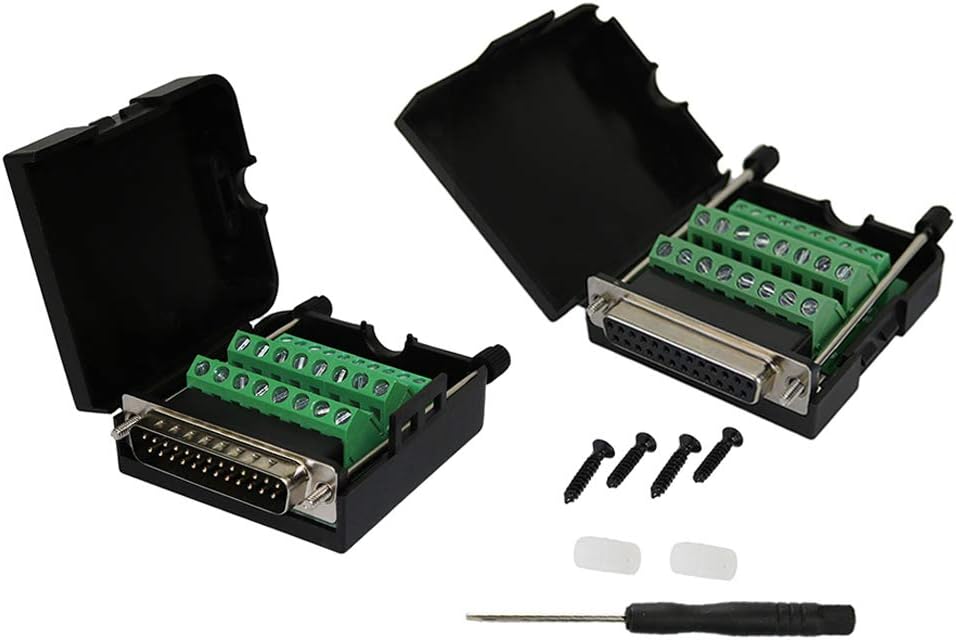 Twinkle Bay DB25 Db25 x1, x1) TwinkleBay Connector to Wiring Terminal Breakout Board Solder-Free with Case (Male