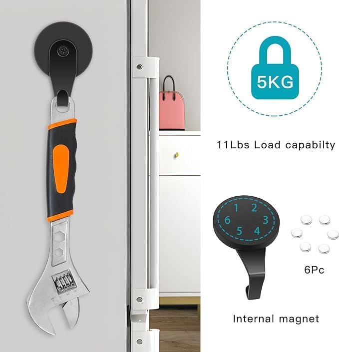 Skiennix Magnetic Wreath Hanger - Heavy Duty Magnet Hook Holds Up to 11lbs | Perfect for Metal Doors and Holiday Decor