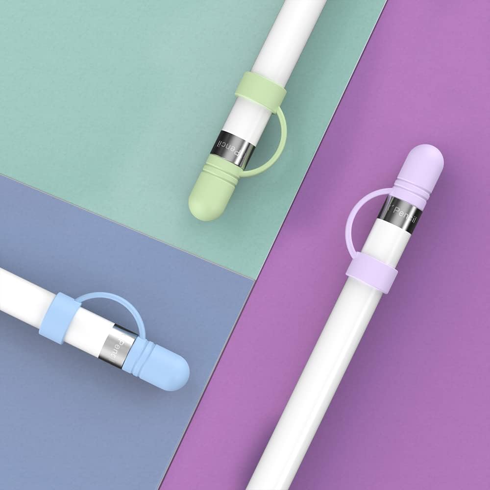 AHASTYLE 1st 3 Pack 1st Silicone Cap for Apple Pencil Generation Anti-Lost Apple Pencil Cap Cover Accessories