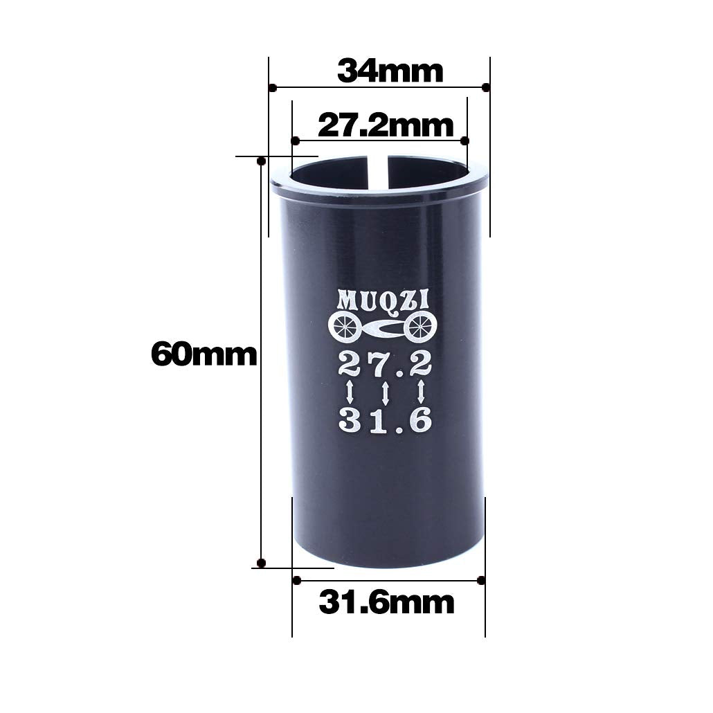 Seatpost Adapter Shim, Bicycle Seat Post Tube Adapter, Seatpost Reducing Sleeve Shim for Mountain Bike, Road Bike, MTB, BMX, Fixie Gear. 27.2mm to 31.6mm
